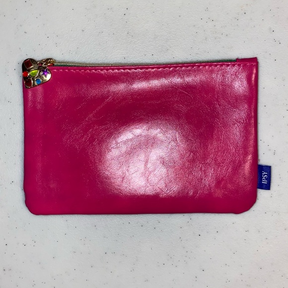 ipsy Handbags - Ipsy Cosmetics Bag 2 Toned Blue and Pink with Jewelled Heart Zipper